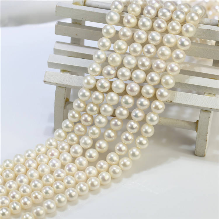 7-8mm Round AA Natural Pearl Real Freshwater Cultured Round pearl wholesale 5